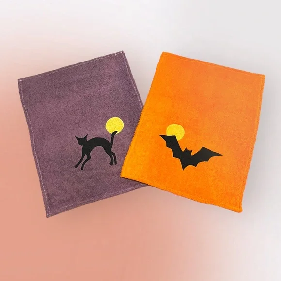 Lot/2 𝑯𝒂𝒏𝒅𝒎𝒂𝒅𝒆 Halloween Hand Towels - Picture 12 of 12
